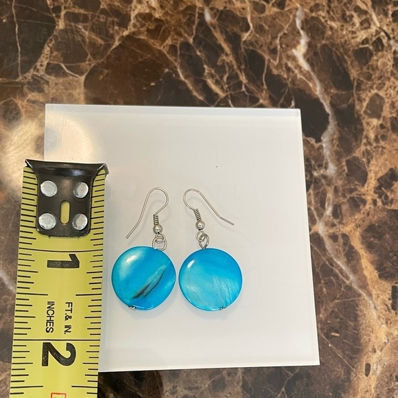 Light Blue Clay Dangle Earrings - Picture 3 of 4